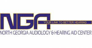 NGA North Georgia Audiology & Hearing Aid Center logo with Tageline "Your Link to better hearing"
