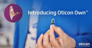 Oticon Ad with a tagline "Introducing Oticon Own" Graphics Discreet 1200x630 V2